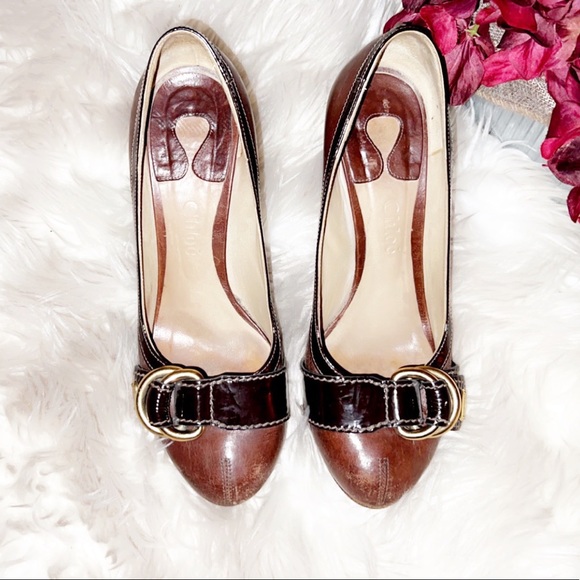 CHLOE Brown Leather Pump - Picture 3 of 7